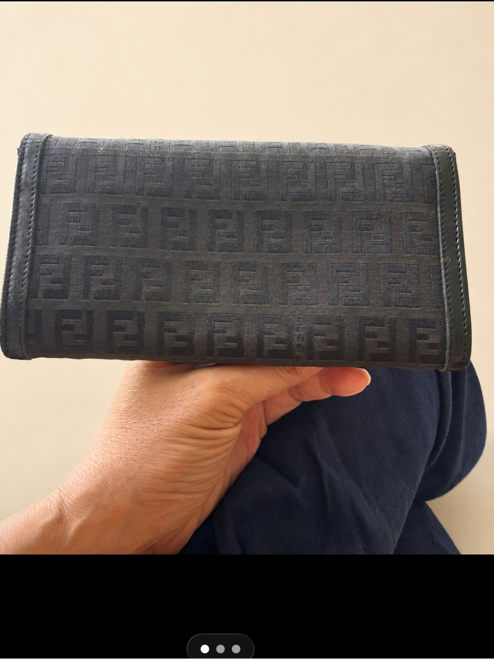 FENDI ZUCCHINO FF logo Canvas Continental Wallet GUC - Picture 2 of 9